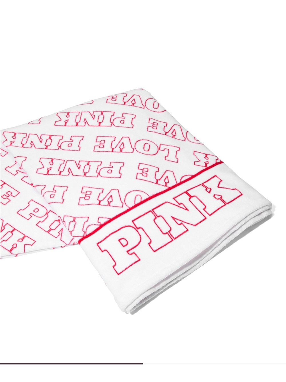 PINK Victoria's Secret White Towel with Hot Pink Logo Print